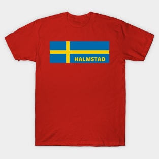 Halmstad City in Swedish Flag T-Shirt